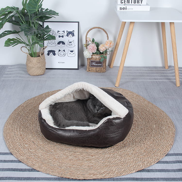 TOP-18295 Large PV Fleece Washable Plush Soft Cat Bed