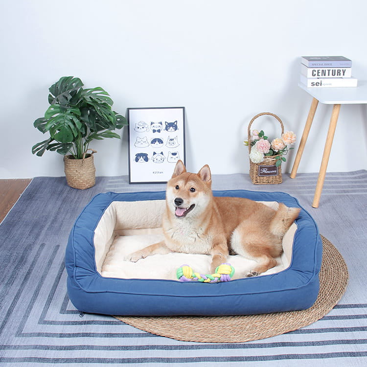 TOP-18477 Washable Rectangular Orthopedic Sofa Dog Bed