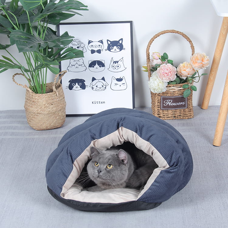 TOP-18480 Winter Soft Polar Fleece Cats Sleeping Cave Bed