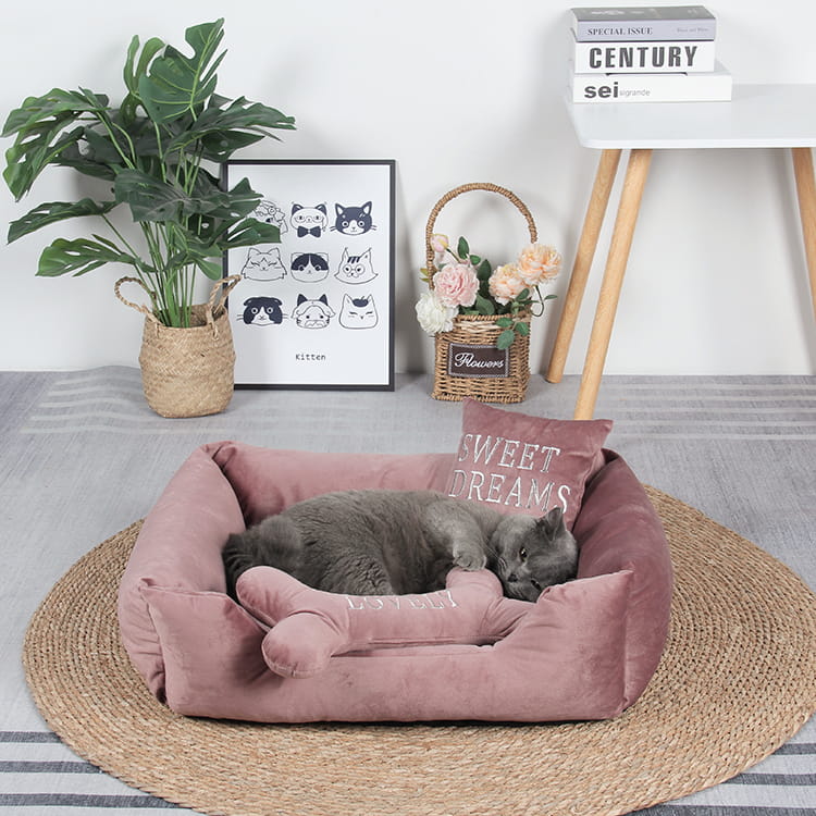 TOP-19396 Orthopedic Foam Calming Pet Bed With Pillow